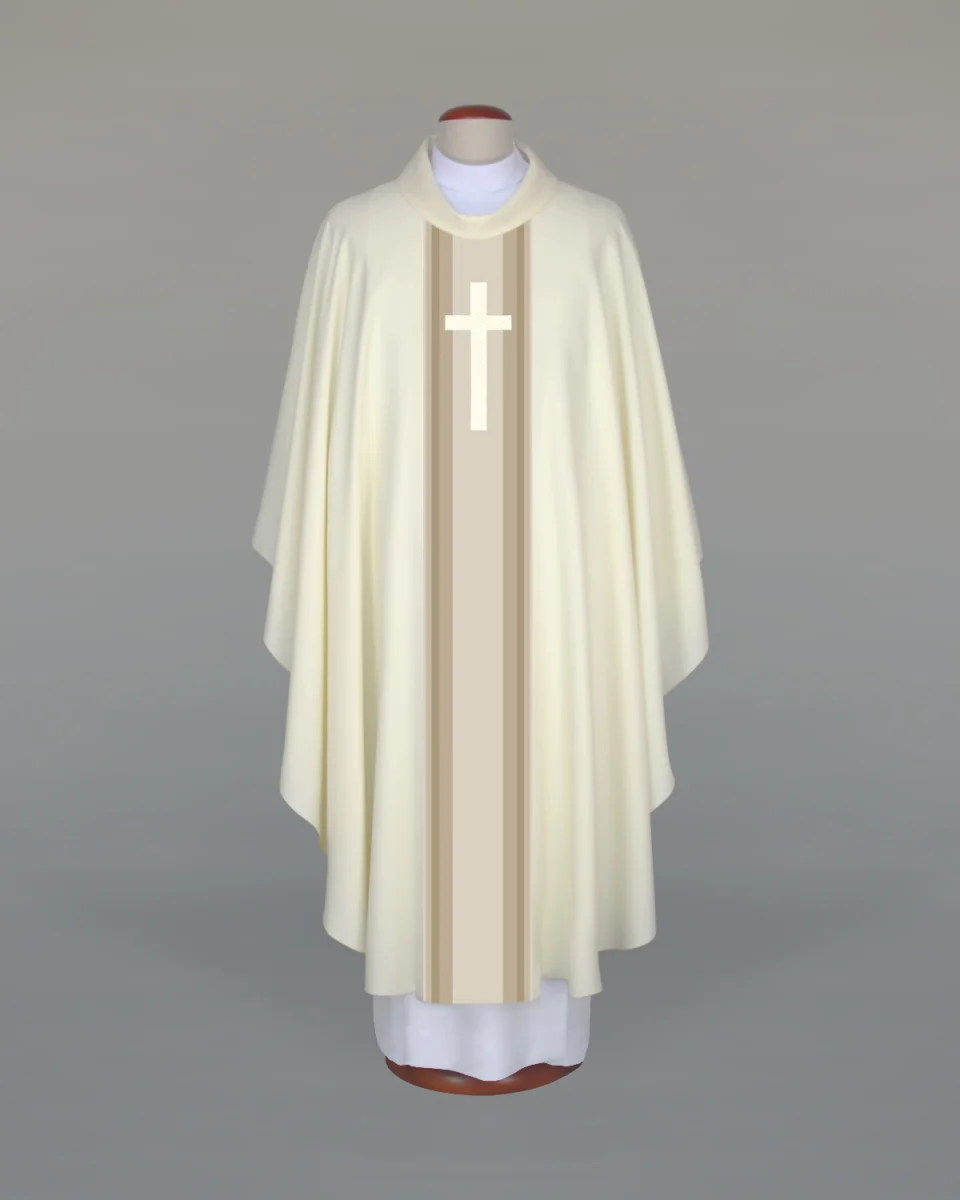 Ornat haftowany Krzyż - ecru