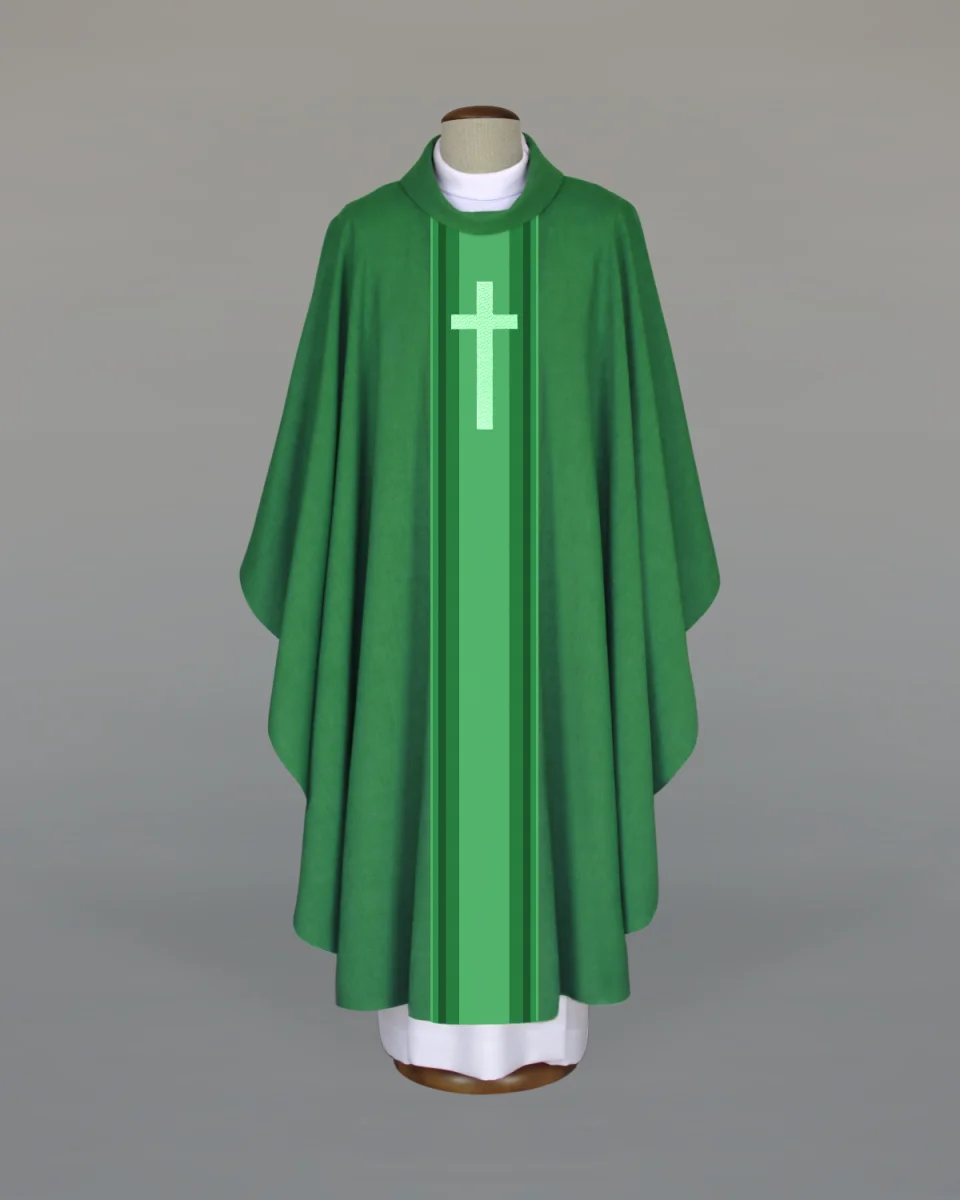 Ornat haftowany Krzyż - zielony