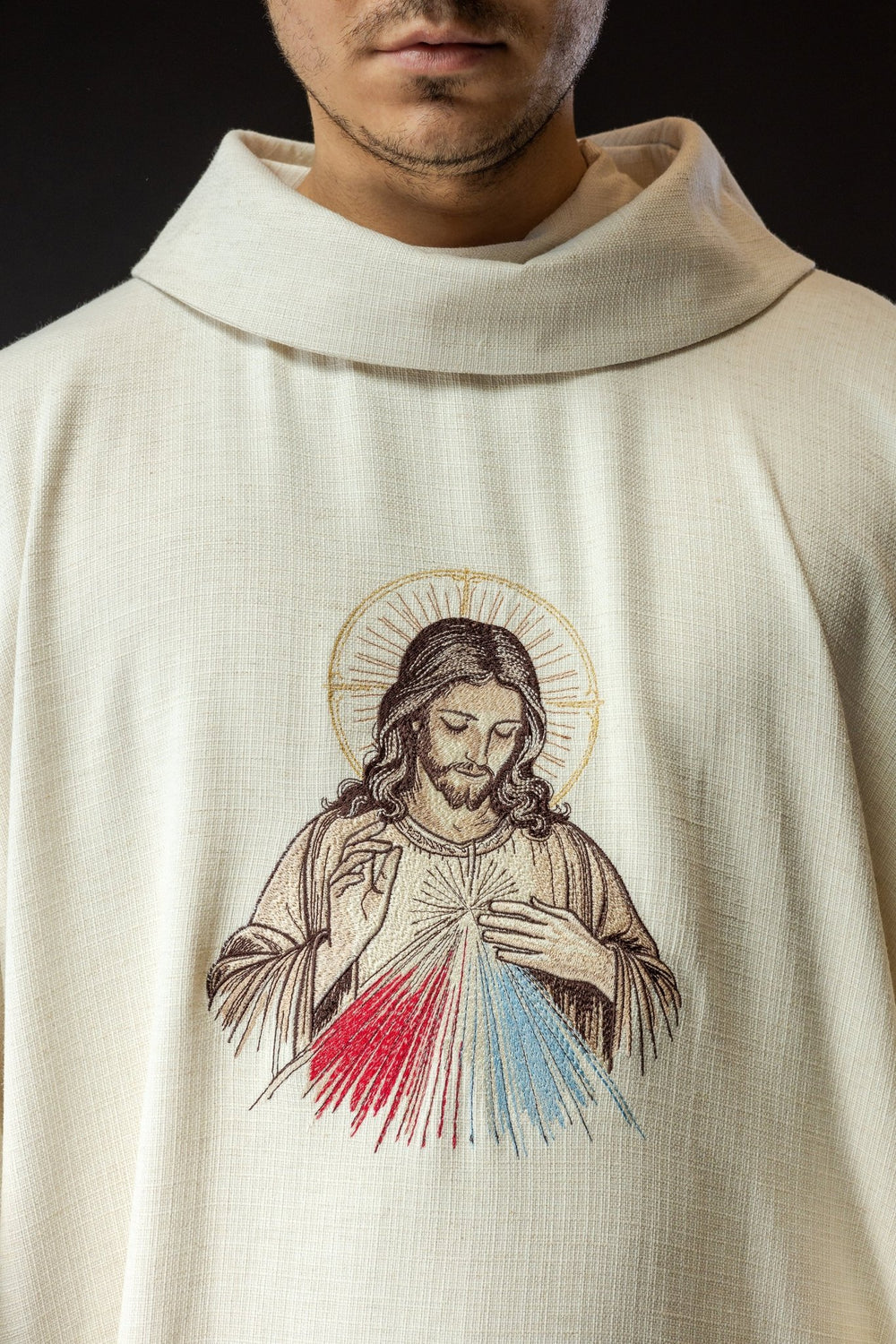 Ornat z wizerunkiem Jezusa Miłosiernego- ecru - zdjęcie 7