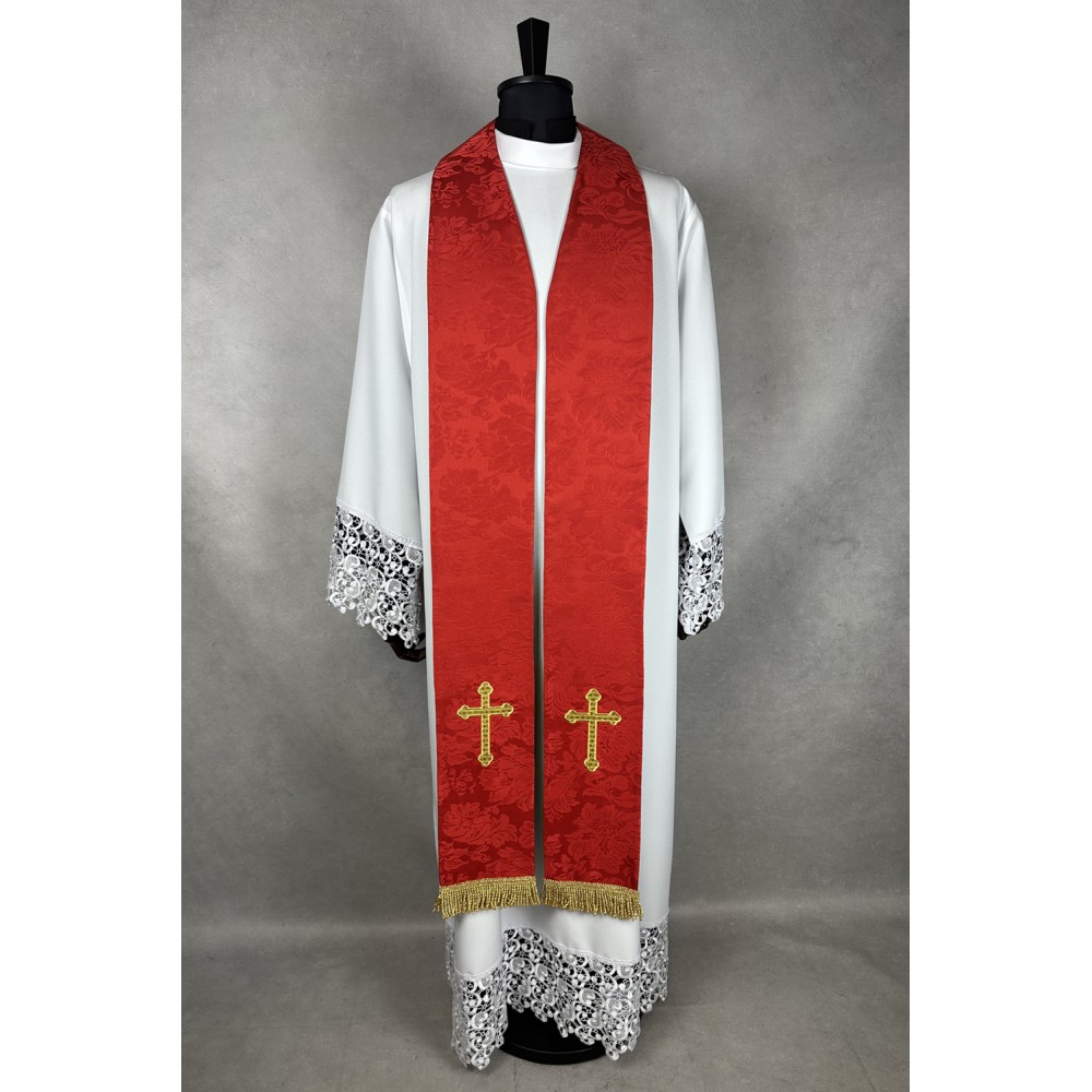 Stuła haftowana dwustronna- czerwono-zielona - zdjęcie 3