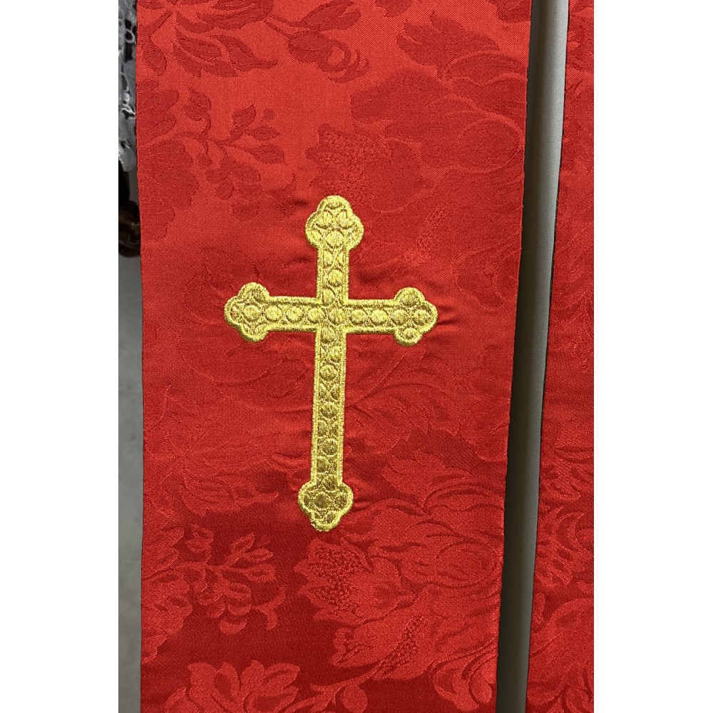 Stuła haftowana dwustronna- czerwono-zielona - zdjęcie 2