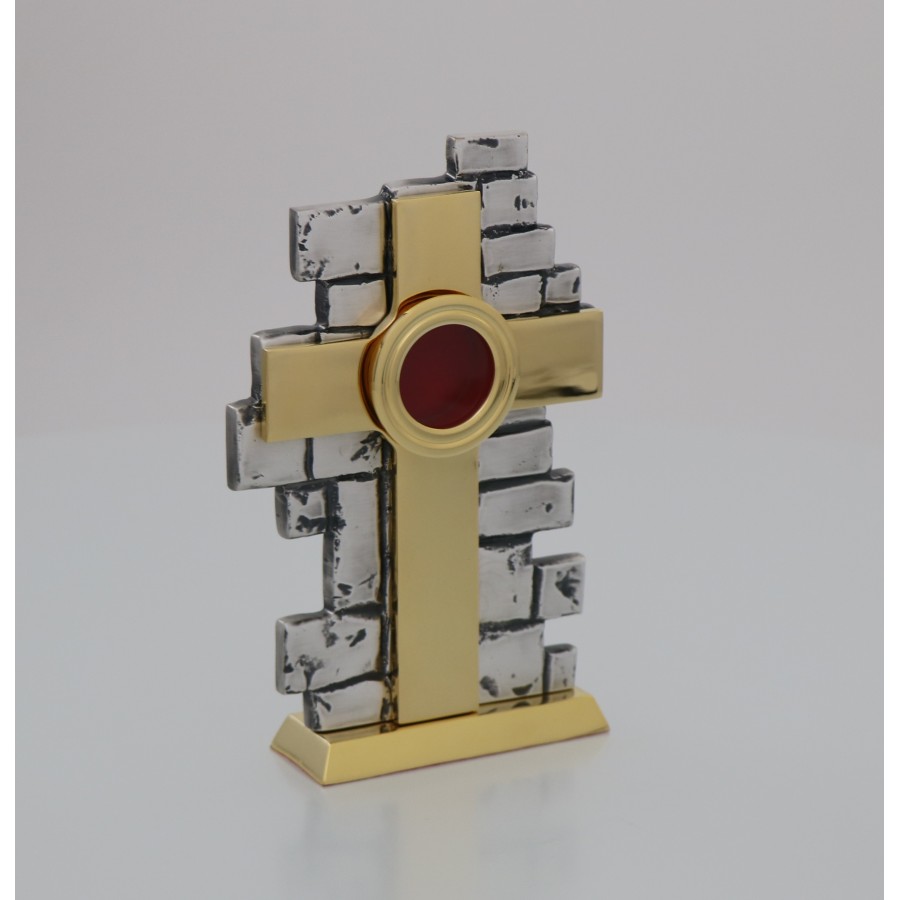 Relikwiarz w kształcie krzyża 19 cm - św. Maksymilian Kolbe