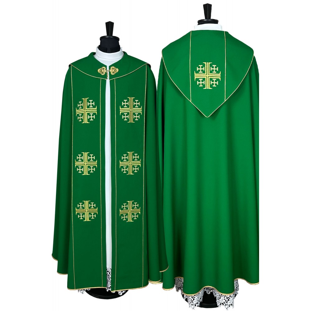 Kapa liturgiczna (kolory liturgiczne) - Krzyż Jerozolimski (31)