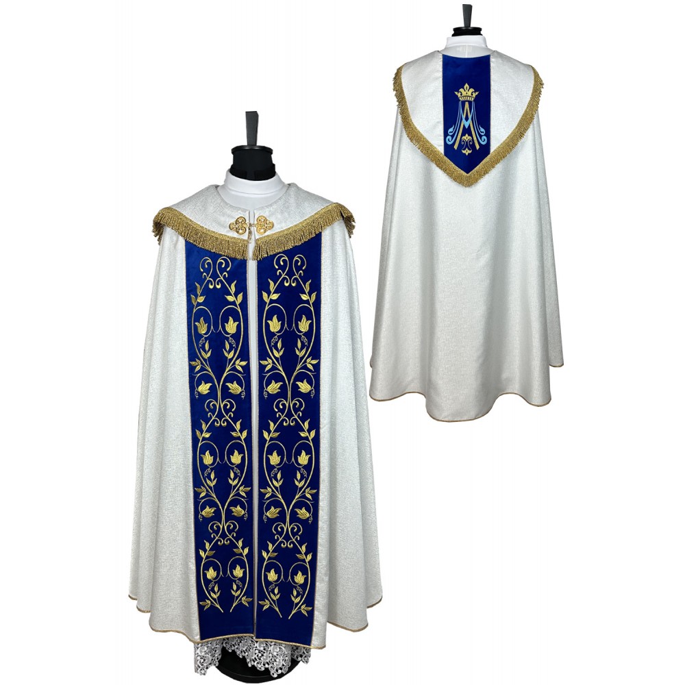 Kapa liturgiczna Maryjna - haftowana (20) - KAPY LITURGICZNE - Nowość