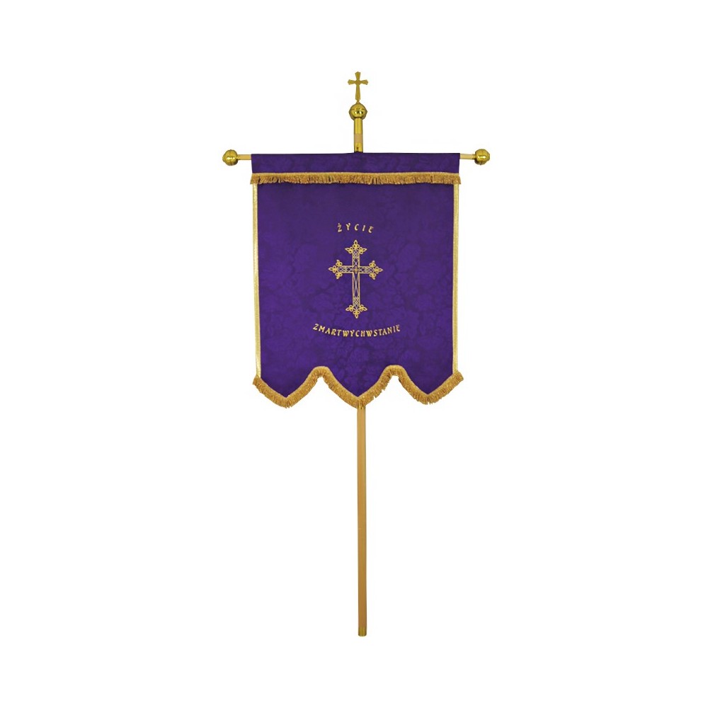 Chorągiew pogrzebowa Serce w koronie - 2 stronna - zdjęcie 2