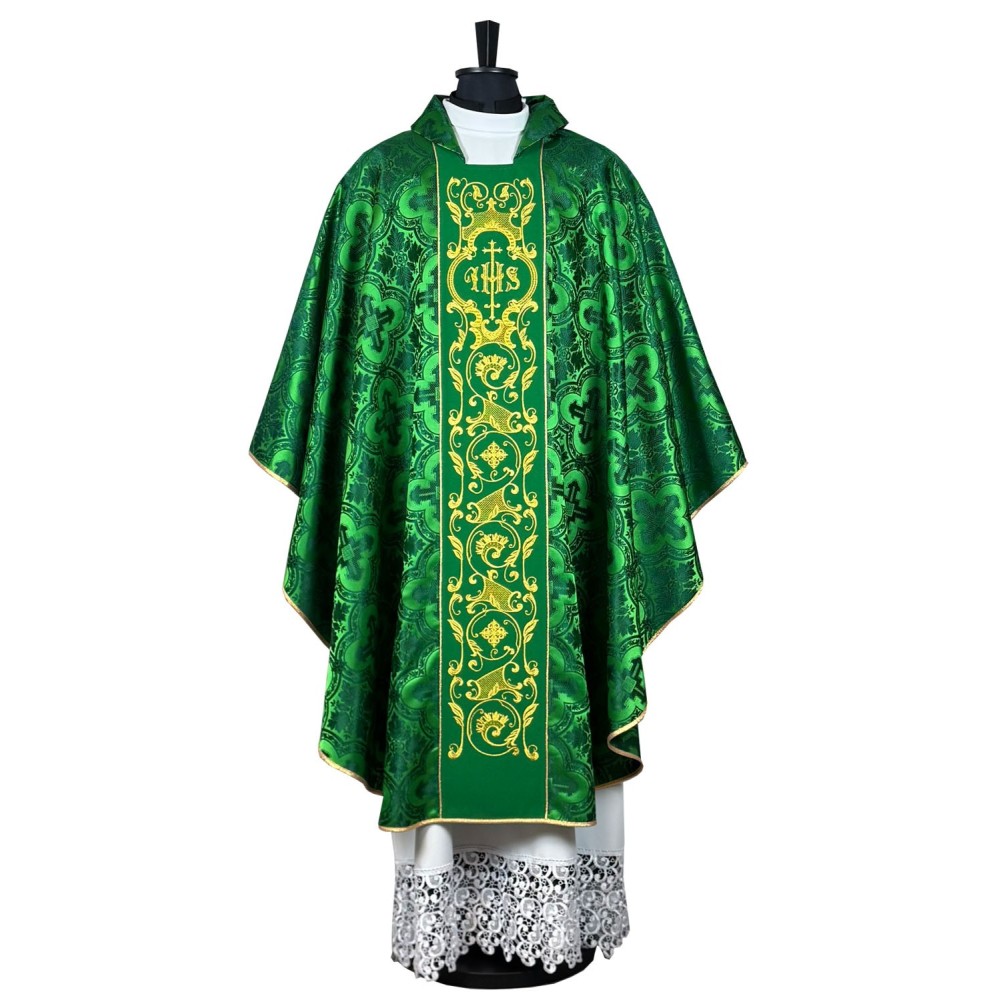 Ornat gotycki IHS  żorżeta - kolory liturgiczne (20) - Ornaty haftowane