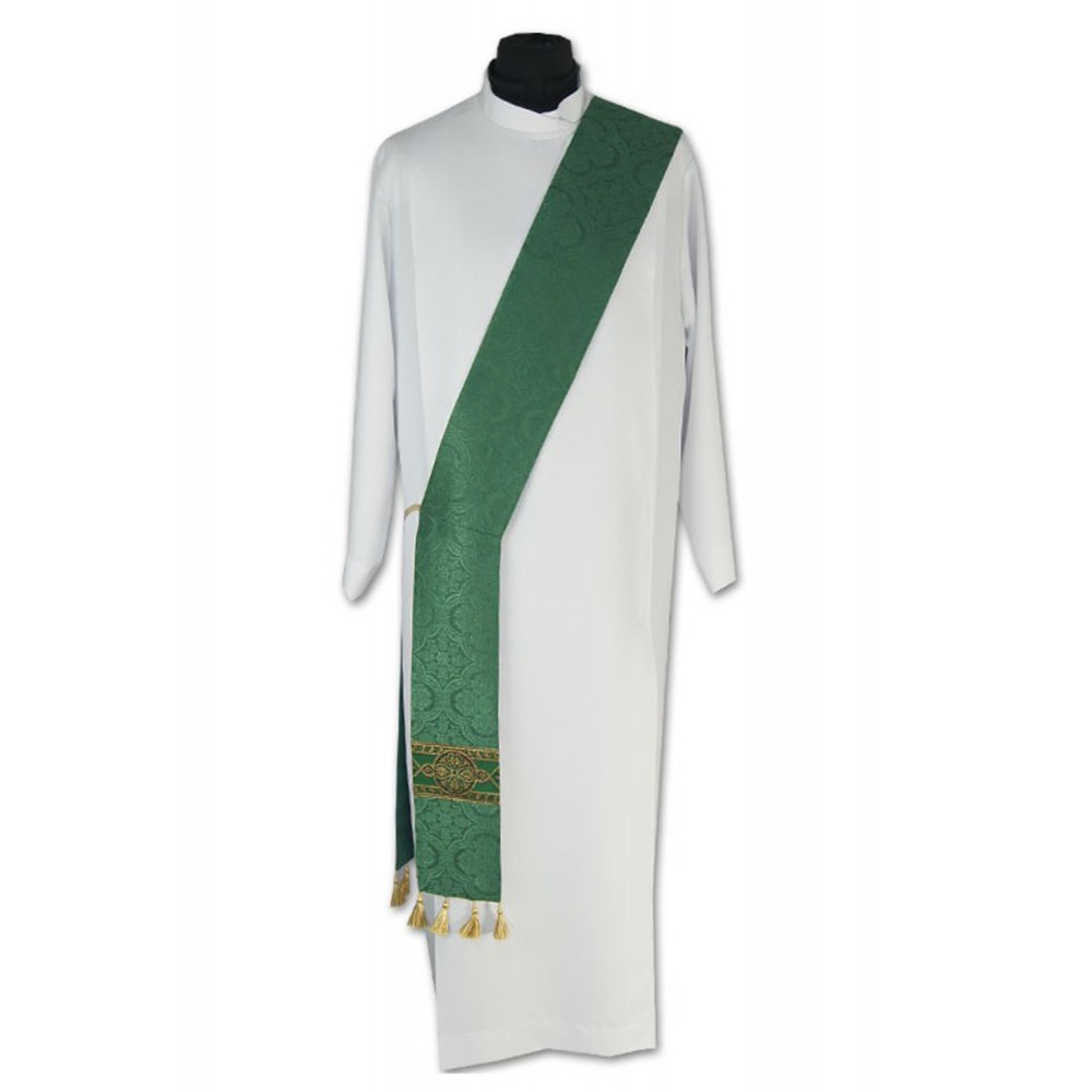 Stuła diakońska zielona - żakard