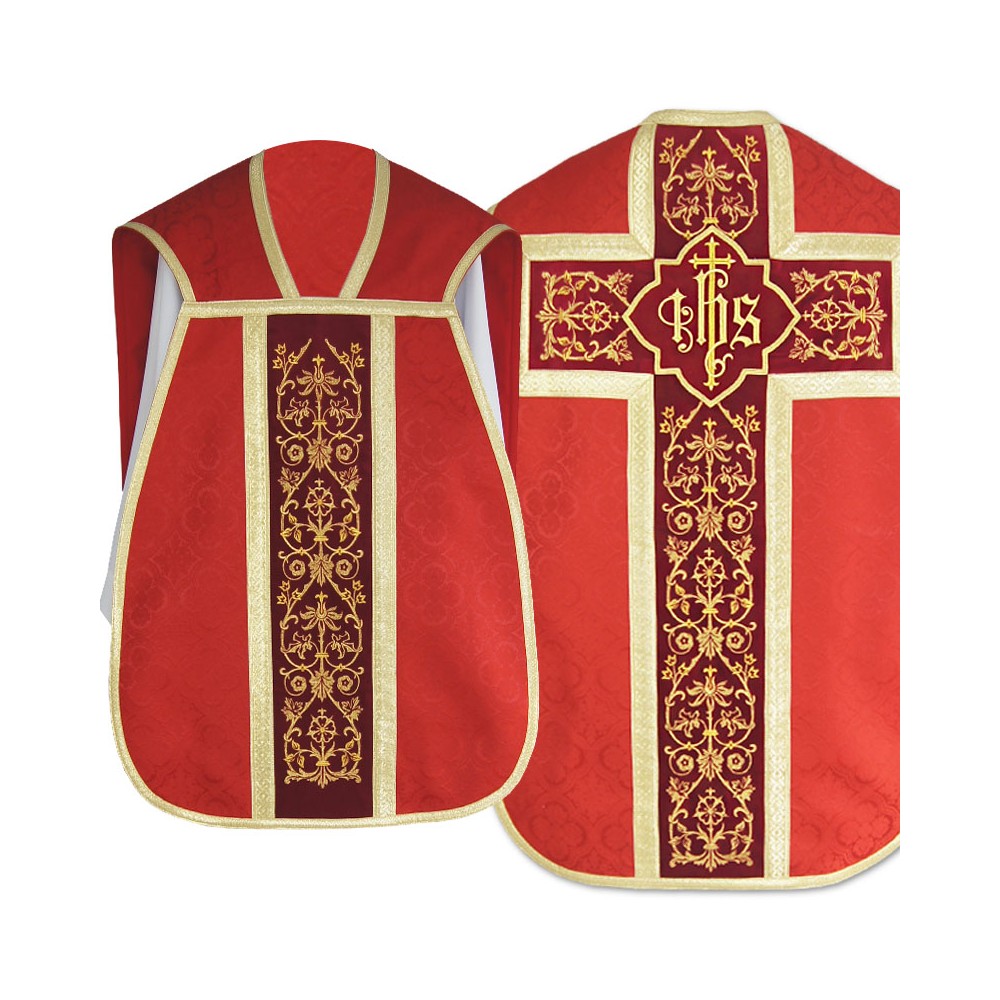 Ornat rzymski IHS - kolory liturgiczne, żakard (37)