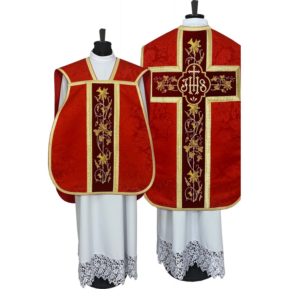 Ornat rzymski IHS - kolory liturgiczne, żakard (38)