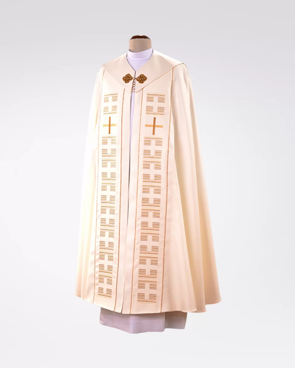 Kapa ecru haftowana (61) - KAPY LITURGICZNE - Nowość