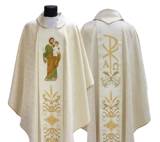Ornat haftowany z wizerunkiem Świętego Józefa (10) - Ornaty z wizerunkiem świętych