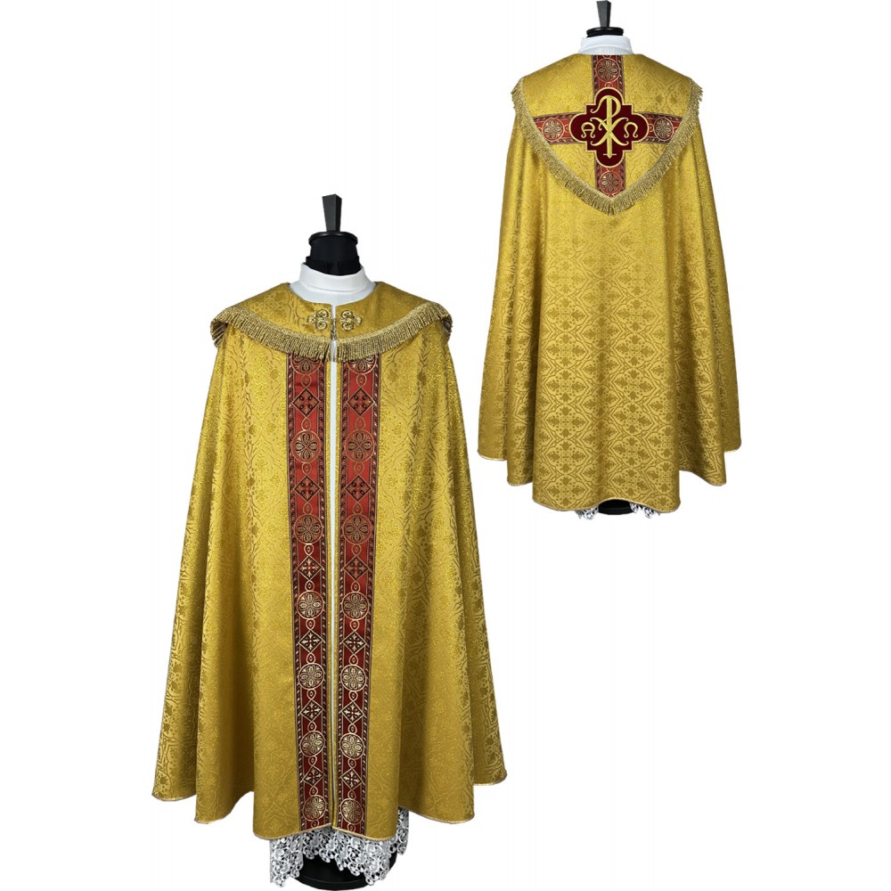 Kapa semi gotycka haftowana - kolor złoty (93) - KAPY LITURGICZNE